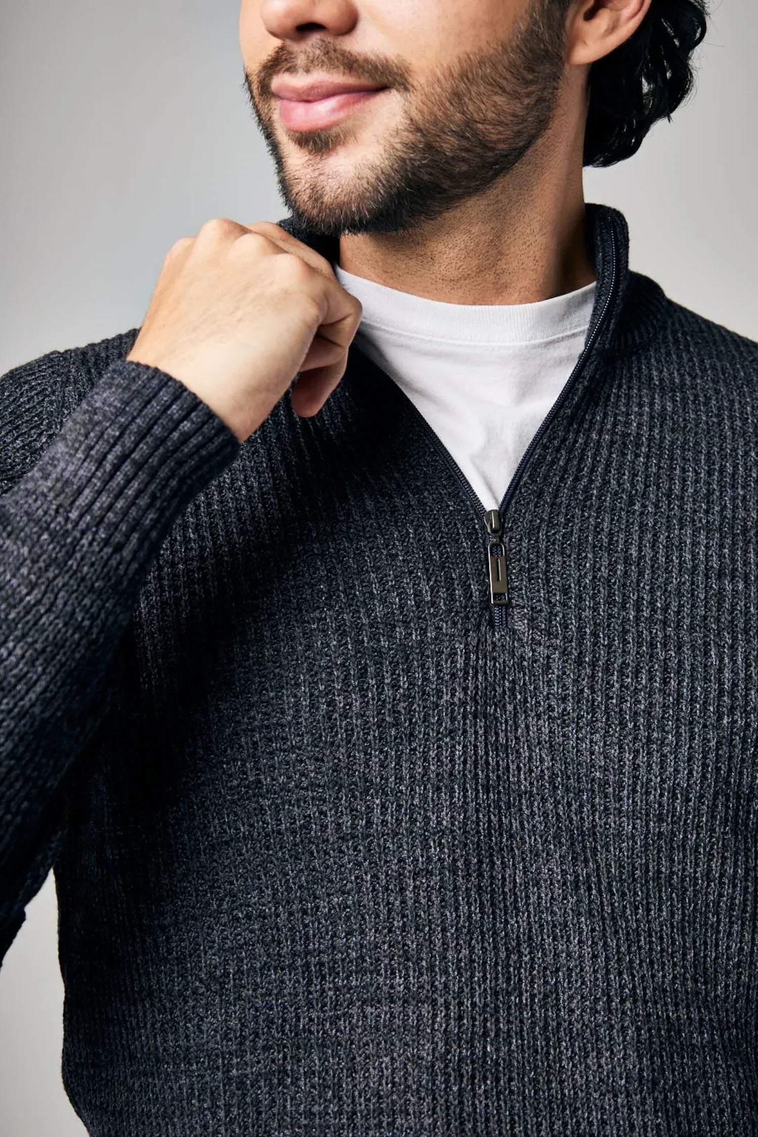 Suéter Darién en puntada perlada halfzip – Hombre